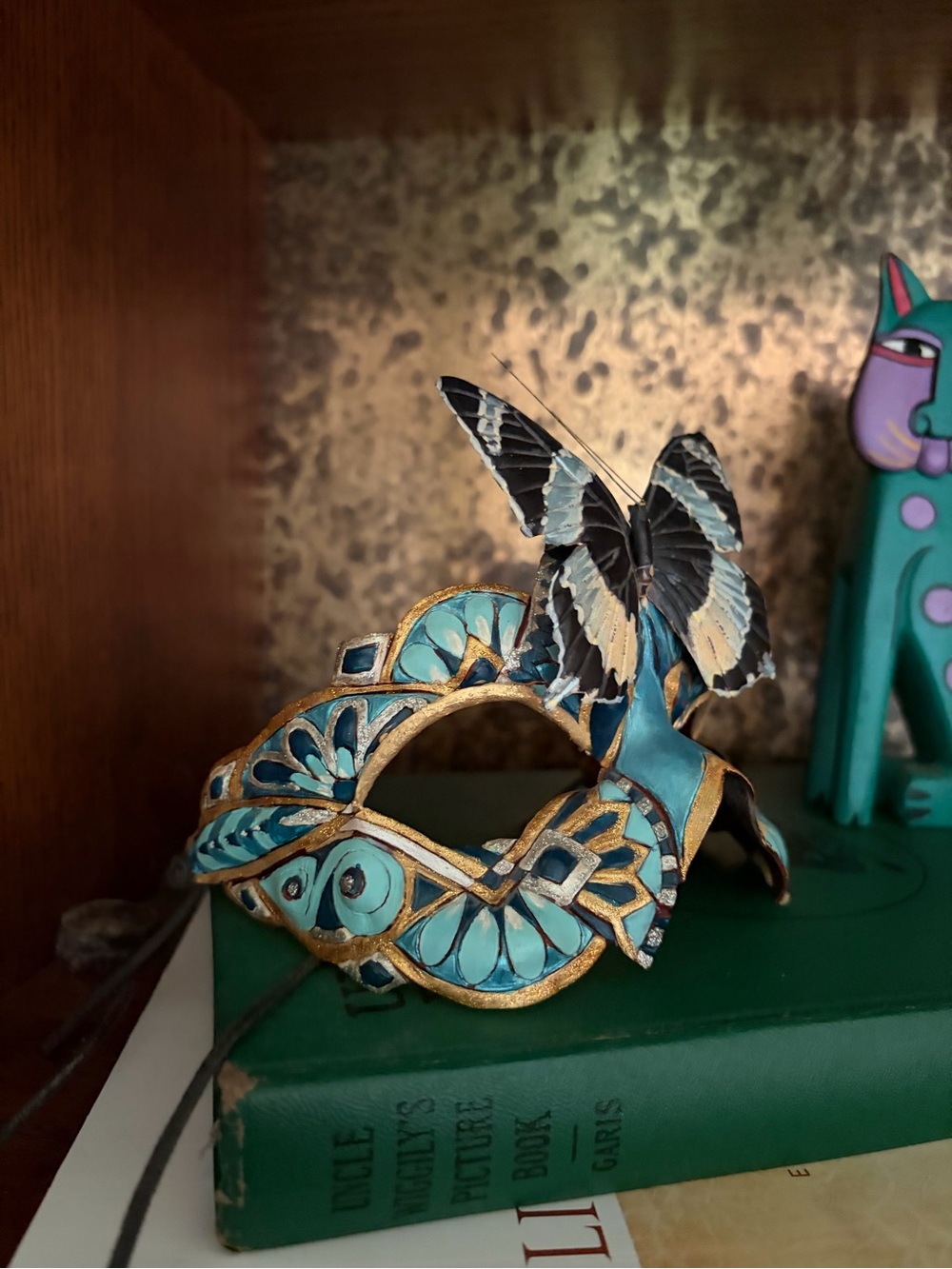 Signed M. Hughes 1994 Butterfly Mask – Vintage Wearable Art